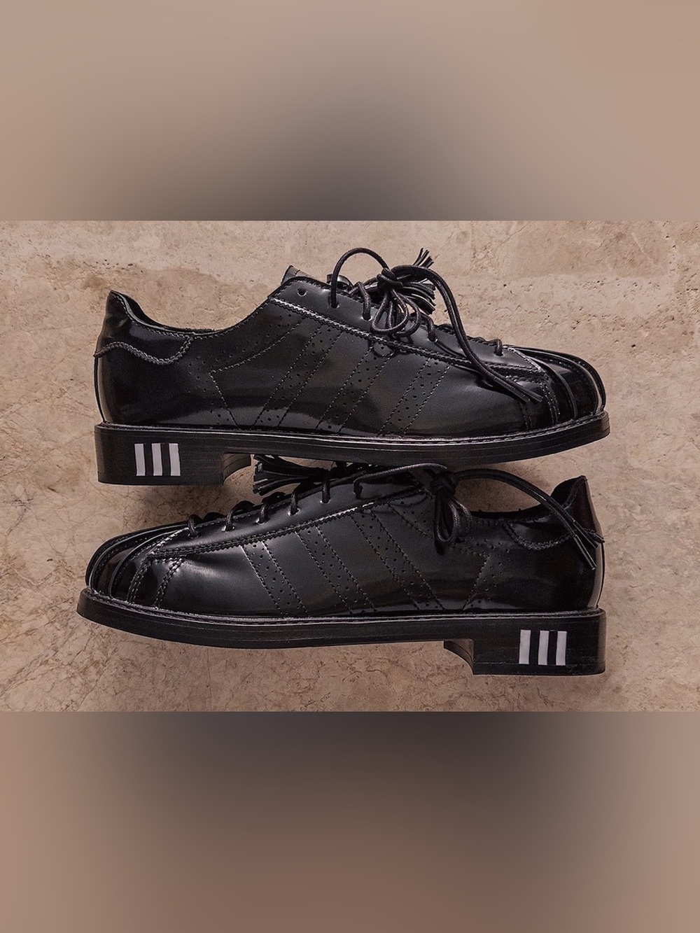 NWOB Adidas x CLOT Italian Leather Tassels Black Dress Superstar Sz 5(Mens)